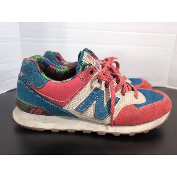 NEW BALANCE 574 BOTANICAL GARDEN MEN\'S SIZE 9 US RED BLUE ML574OHR 2014 VGC main image 10